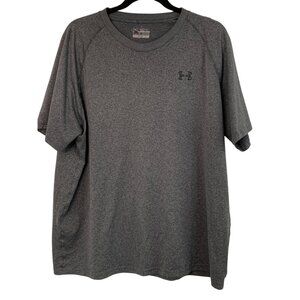 Under Armour Loose 2XL crew neck T-Shirt HeatGear Heather Black GUC 7849